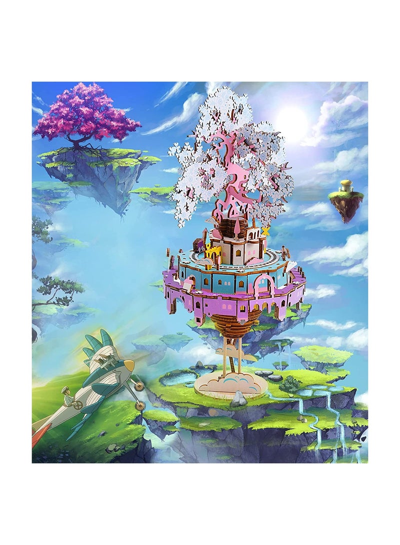 DIY Music Box Building Kits - 3D Wooden Puzzle Best Gift for Adults  Teens - City in The Sky (192 PCS) - Image 2